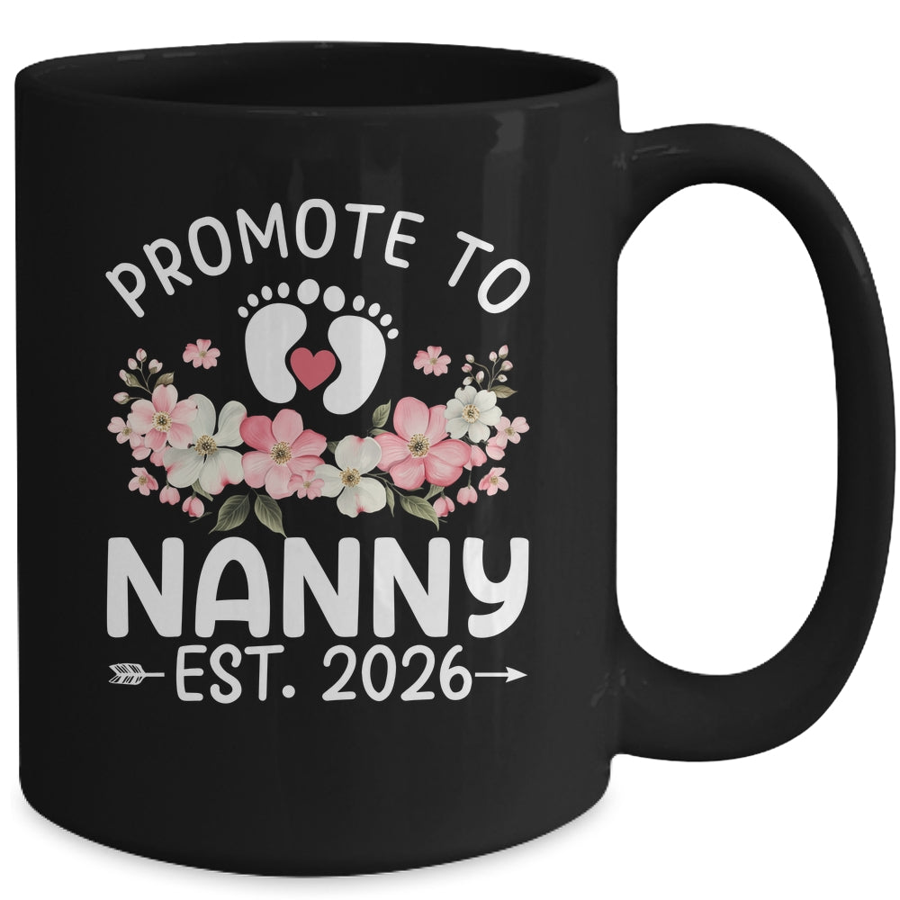 Promoted To Nanny 2026 First Time Floral New Nanny Mug | siriusteestore