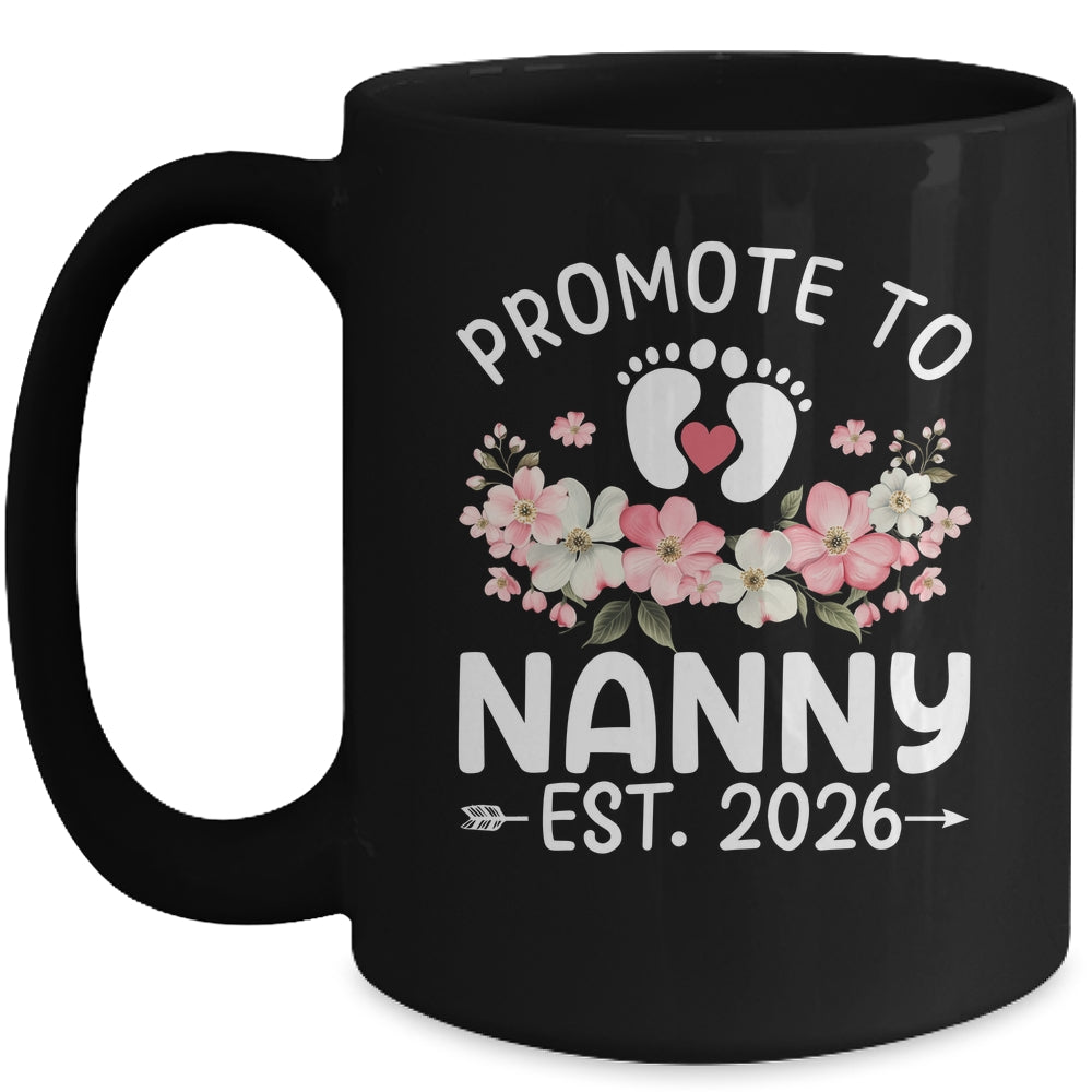 Promoted To Nanny 2026 First Time Floral New Nanny Mug | siriusteestore