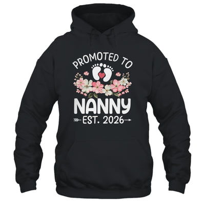 Promoted To Nanny 2026 First Time Floral New Nanny Shirt & Hoodie | siriusteestore