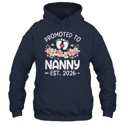 Promoted To Nanny 2026 First Time Floral New Nanny Shirt & Hoodie | siriusteestore