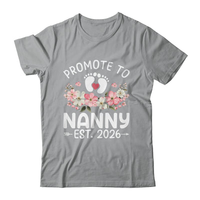 Promoted To Nanny 2026 First Time Floral New Nanny Shirt & Hoodie | siriusteestore
