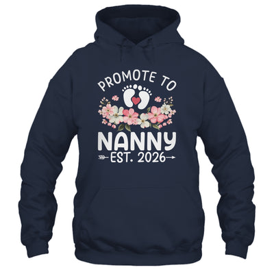 Promoted To Nanny 2026 First Time Floral New Nanny Shirt & Hoodie | siriusteestore
