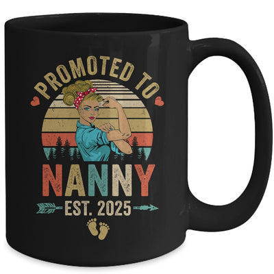 Promoted To Nanny Est 2025 Retro First Time Nanny Mug | siriusteestore