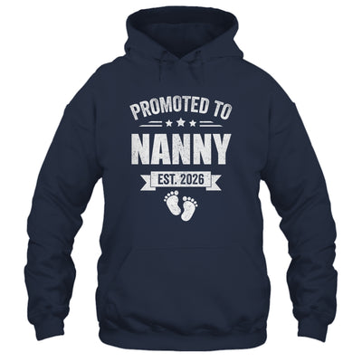 Promoted To Nanny Est 2026 Mothers Day First Time New Nanny Shirt & Hoodie | siriusteestore