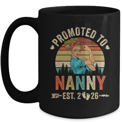Promoted To Nanny Est 2026 Retro First Time Nanny Mug | siriusteestore