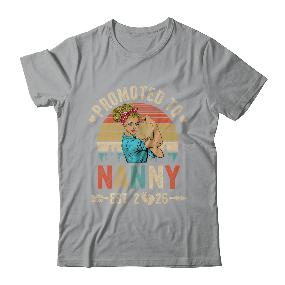 Promoted To Nanny Est 2026 Retro First Time Nanny Shirt & Tank Top | siriusteestore