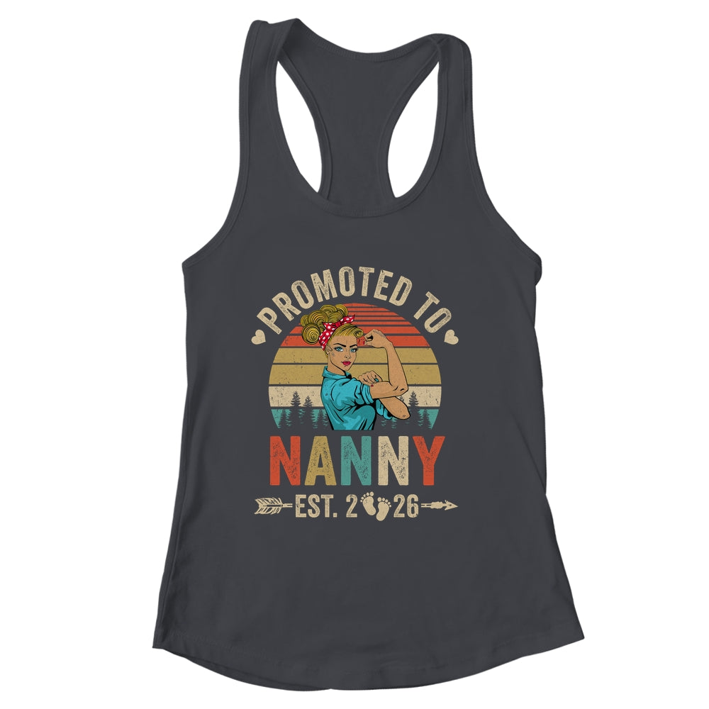 Promoted To Nanny Est 2026 Retro First Time Nanny Shirt & Tank Top | siriusteestore