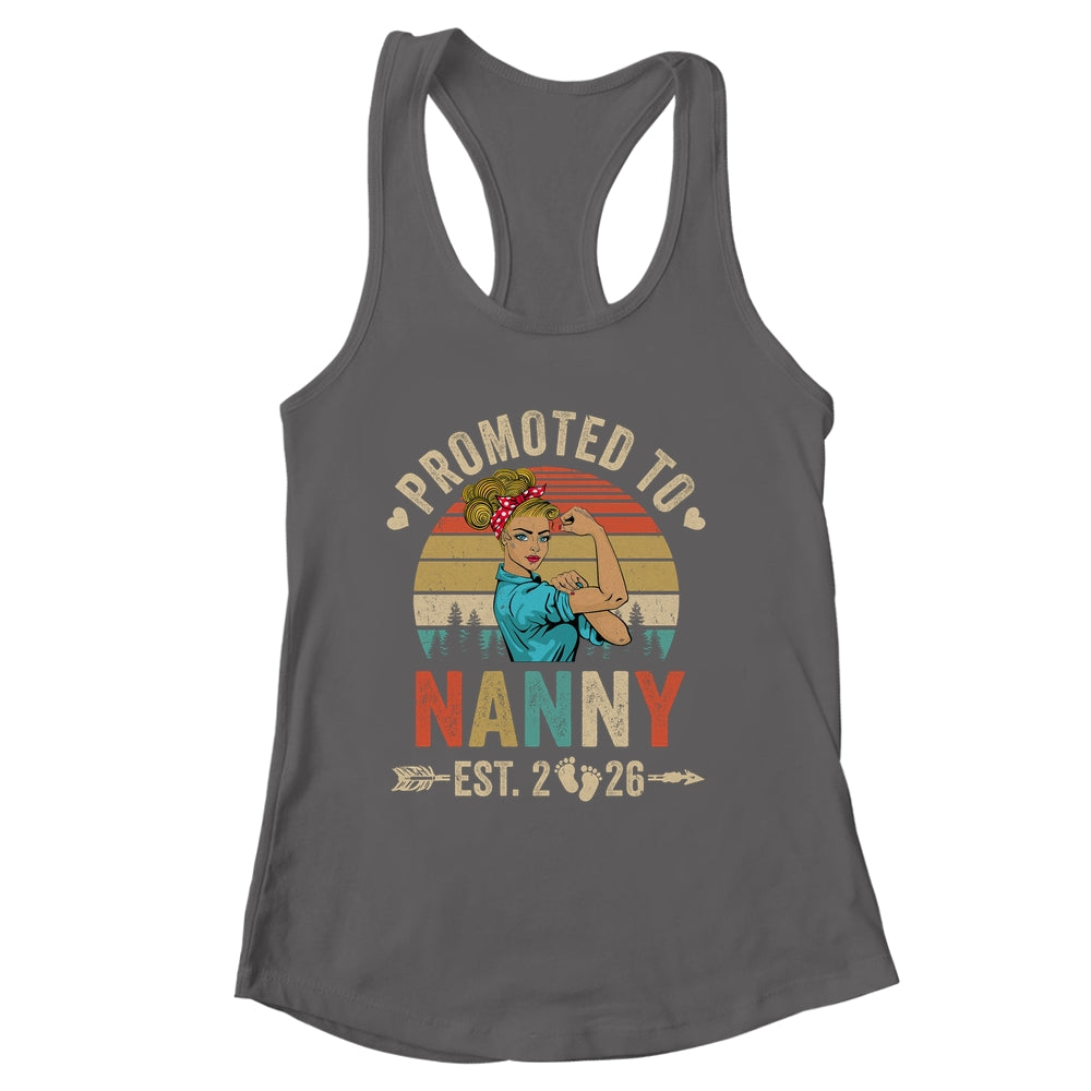Promoted To Nanny Est 2026 Retro First Time Nanny Shirt & Tank Top | siriusteestore