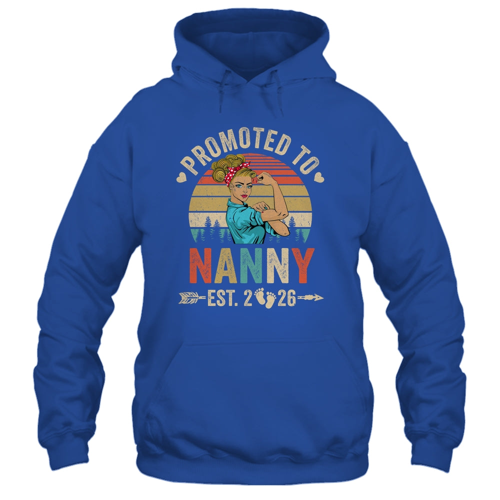 Promoted To Nanny Est 2026 Retro First Time Nanny Shirt & Tank Top | siriusteestore