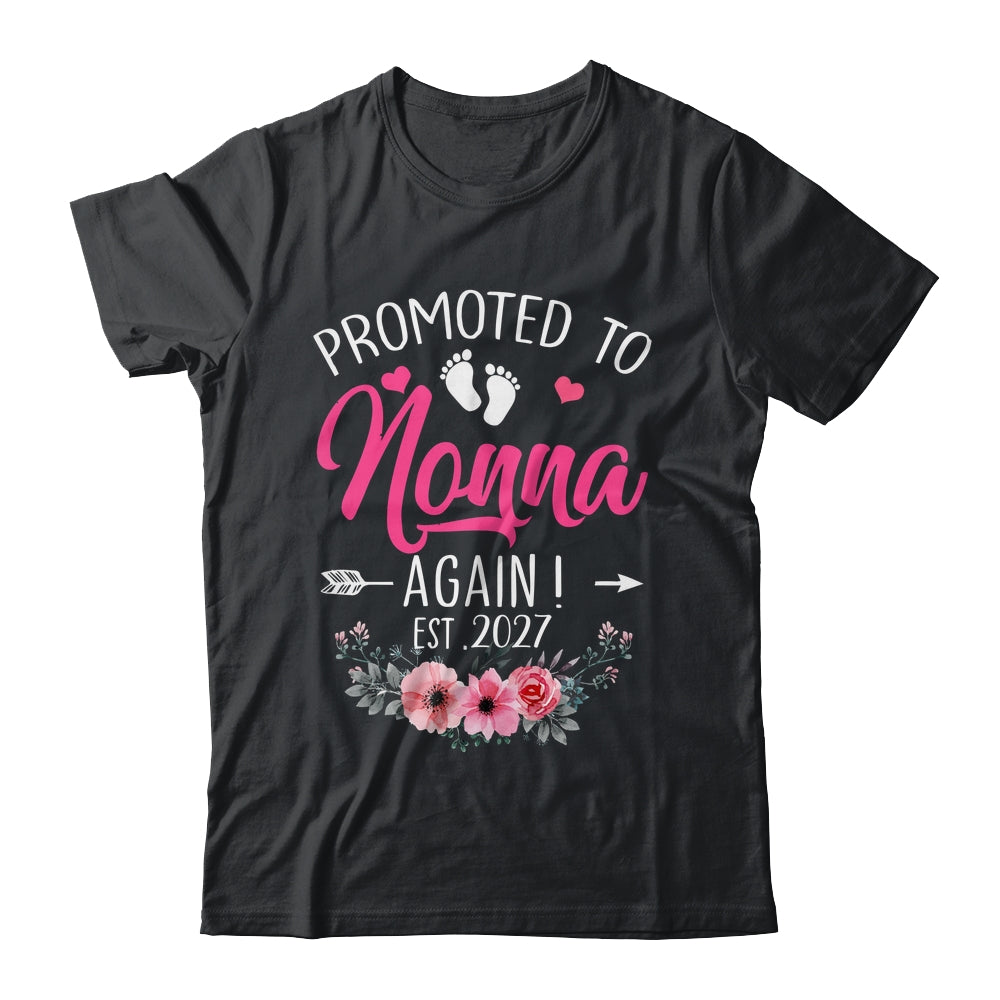 Promoted To Nonna Again Est 2027 Mothers Day Shirt & Tank Top | siriusteestore