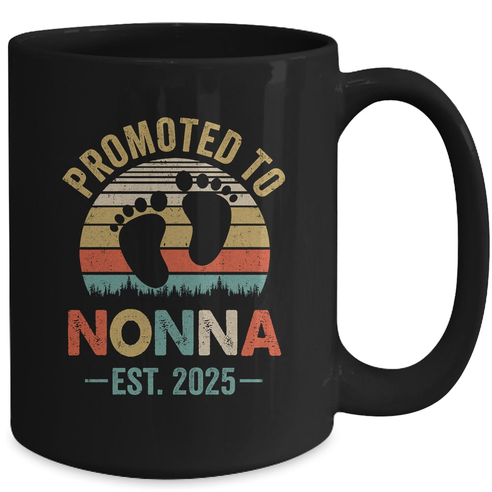 Promoted To Nonna Est 2025 Mothers Day Vintage Mug | siriusteestore