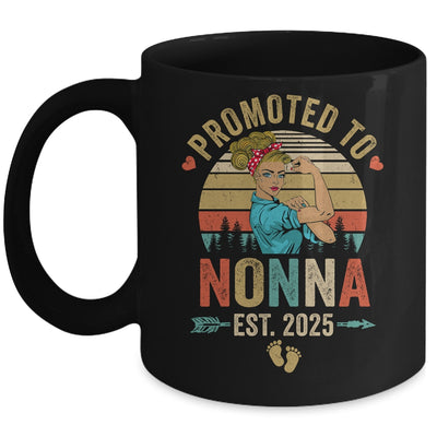 Promoted To Nonna Est 2025 Retro First Time Nonna Mug | siriusteestore