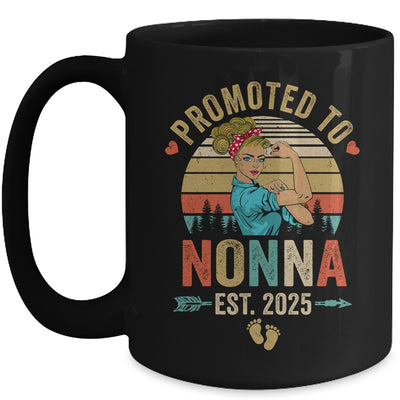 Promoted To Nonna Est 2025 Retro First Time Nonna Mug | siriusteestore