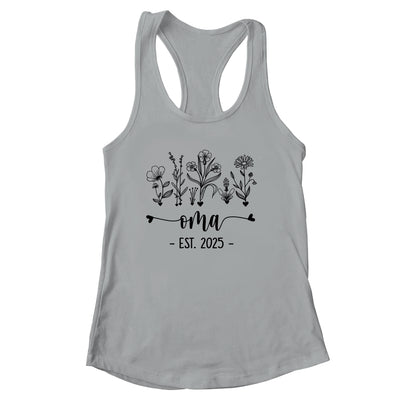 Promoted To Oma Est 2025 Pregnancy Announcement Flower Shirt & Tank Top | siriusteestore