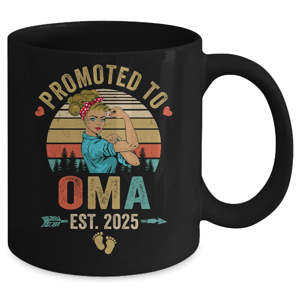 Promoted To Oma Est 2025 Retro First Time Oma Mug | siriusteestore