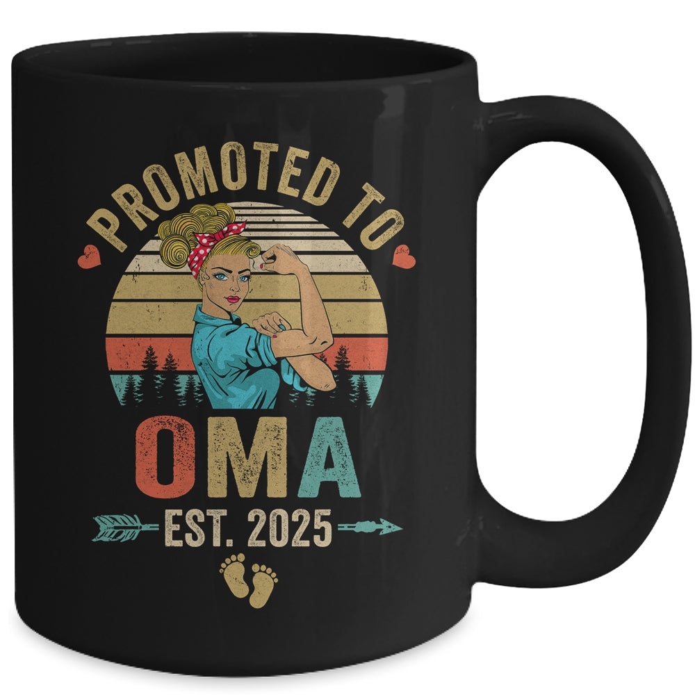 Promoted To Oma Est 2025 Retro First Time Oma Mug | siriusteestore