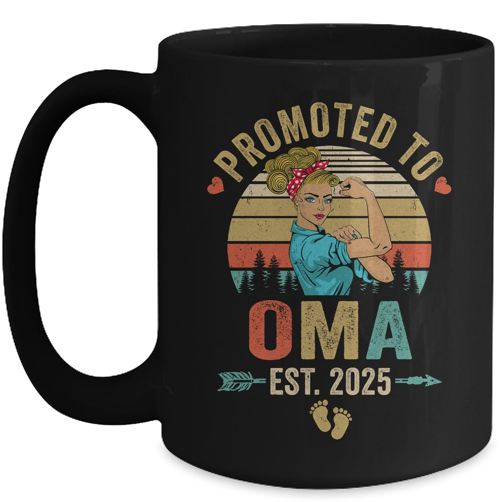 Promoted To Oma Est 2025 Retro First Time Oma Mug | siriusteestore