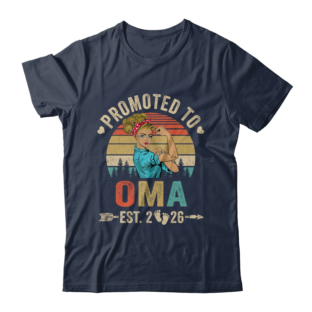 Promoted To Oma Est 2026 Retro First Time Oma Shirt & Tank Top | siriusteestore