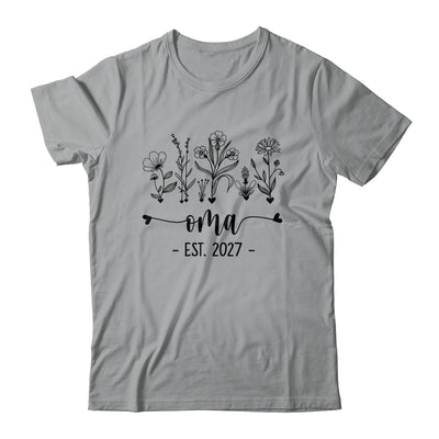 Promoted To Oma Est 2027 Pregnancy Announcement Flower Shirt & Tank Top | siriusteestore