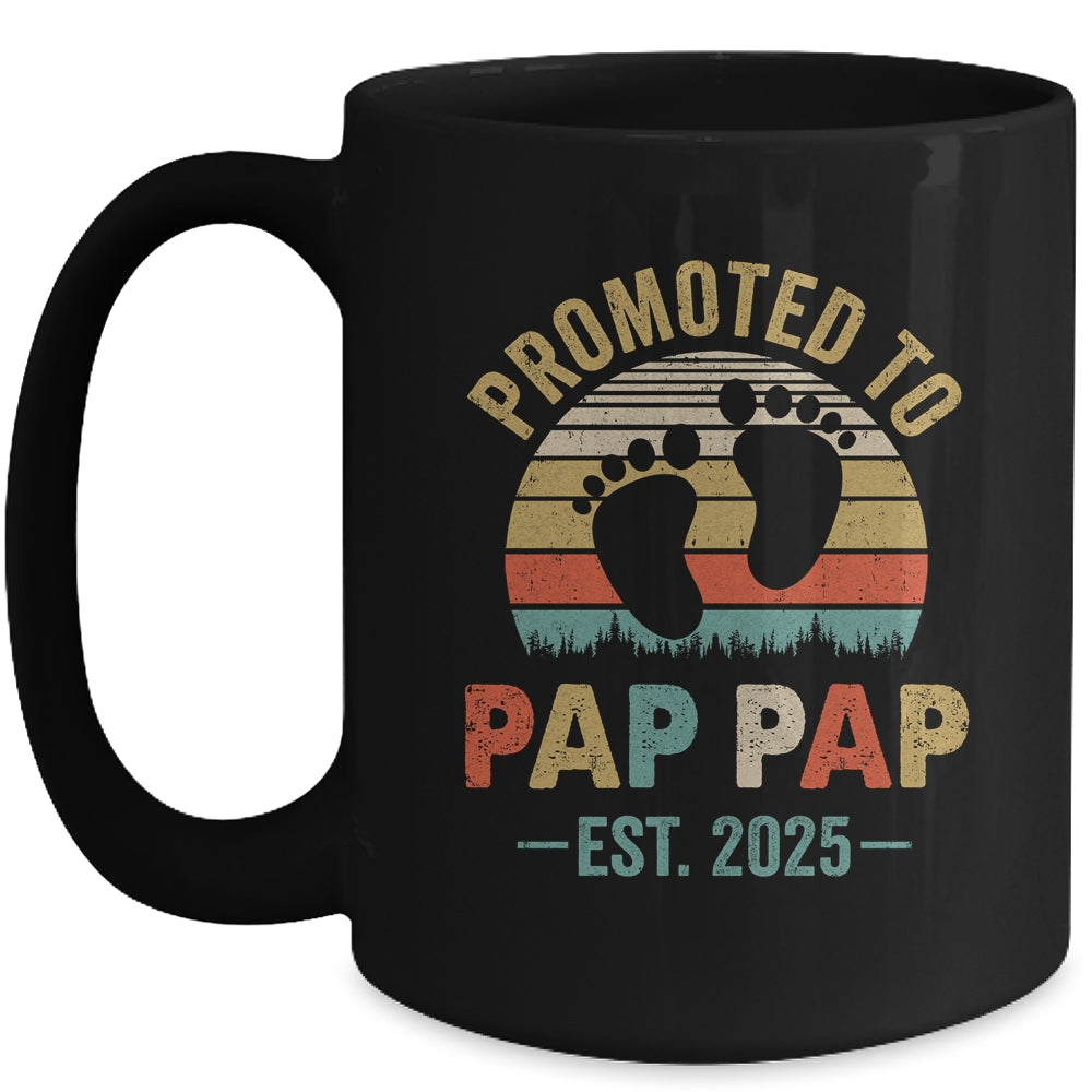 Promoted To Pap Pap Est 2025 Fathers Day Vintage Mug | siriusteestore