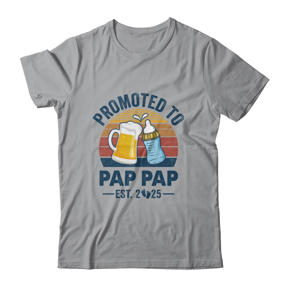 Promoted To Pap Pap Est 2025 First Time Fathers Day Vintage Shirt & Hoodie | siriusteestore