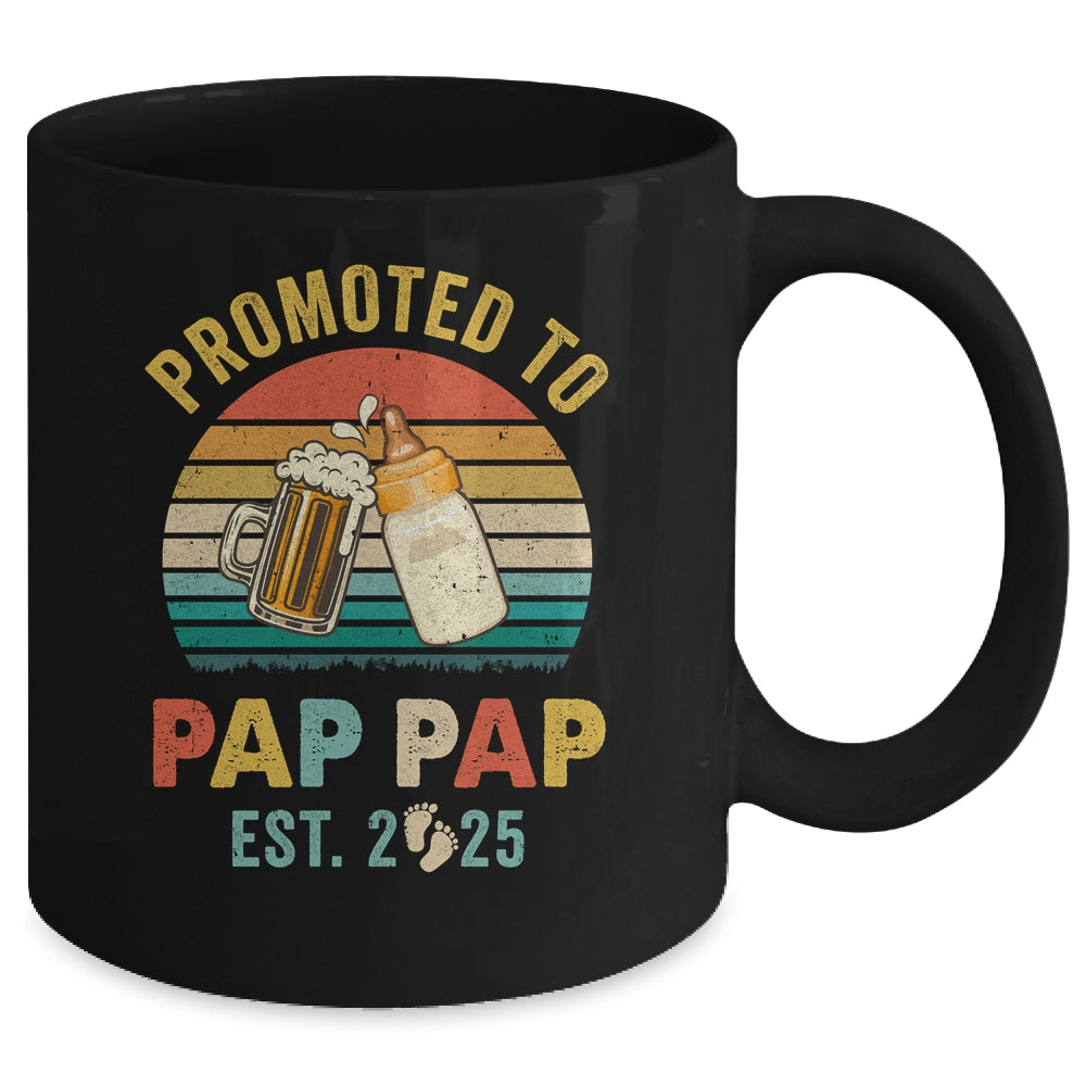 Promoted To Pap Pap Est 2025 Vintage New Fathers Day Mug | siriusteestore