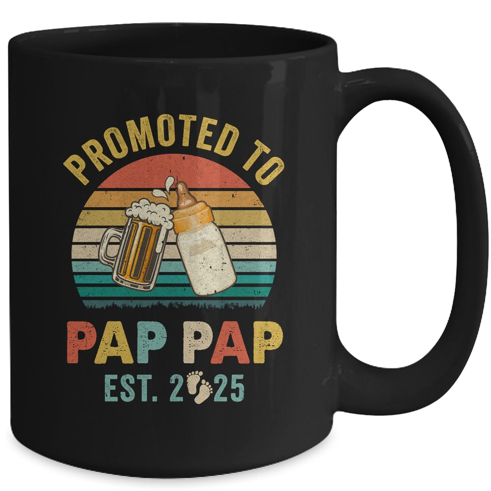 Promoted To Pap Pap Est 2025 Vintage New Fathers Day Mug | siriusteestore