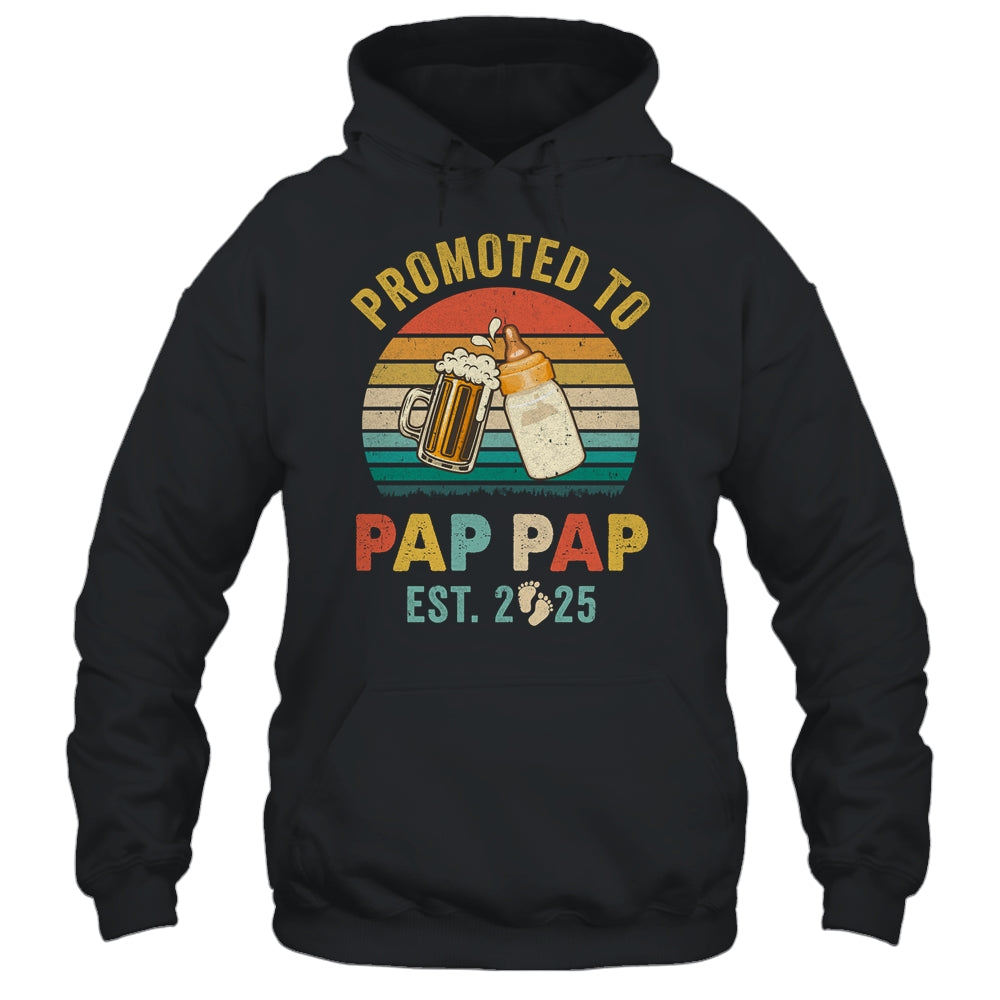 Promoted To Pap Pap Est 2025 Vintage New Fathers Day Shirt & Hoodie | siriusteestore