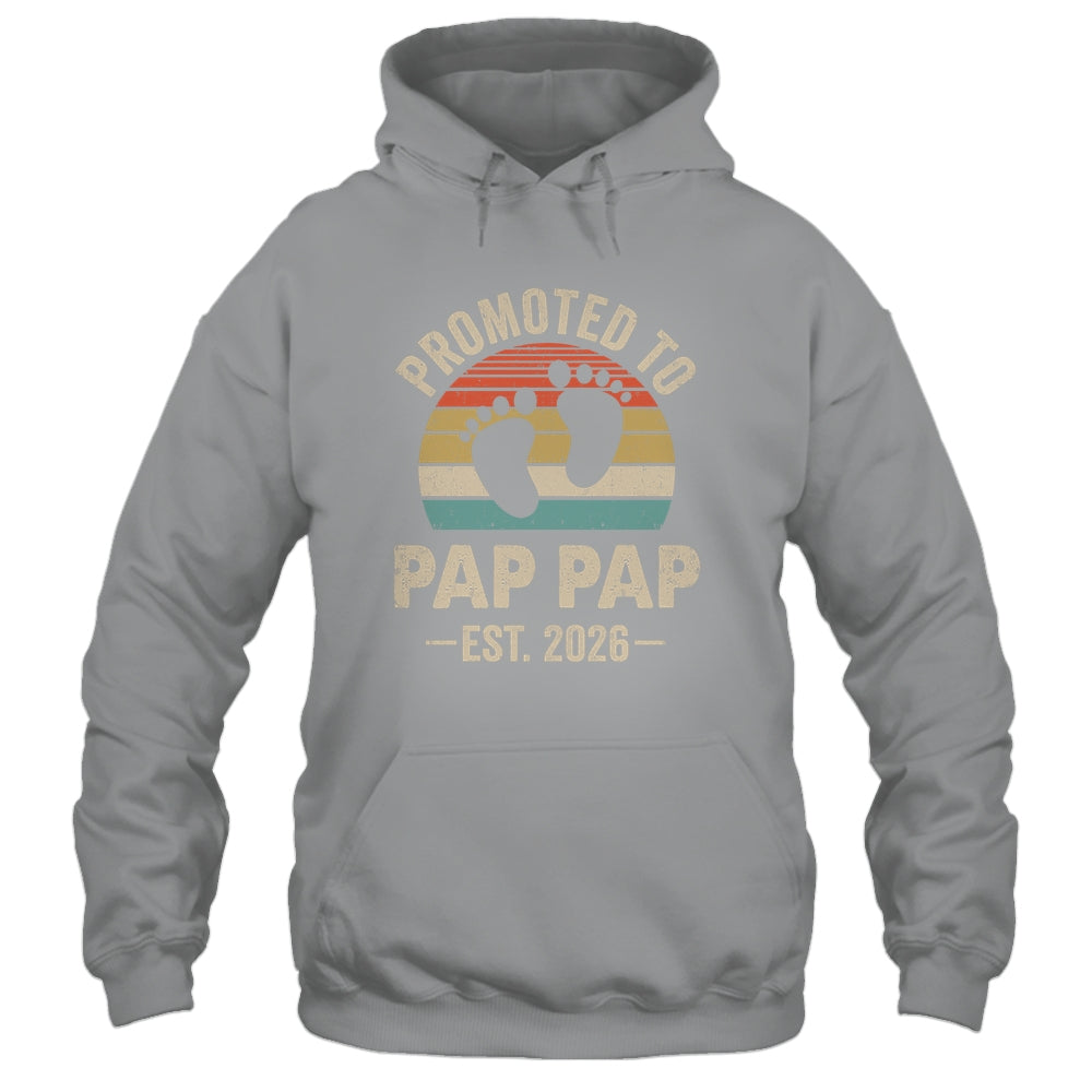 Promoted To Pap Pap Est 2026 Fathers Day Vintage Shirt & Hoodie | siriusteestore