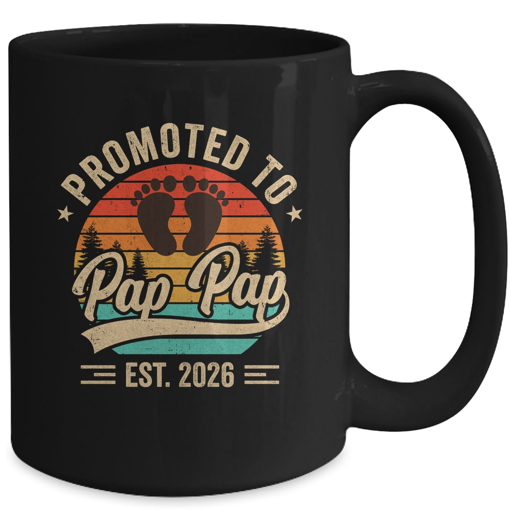 Promoted To Pap Pap Est 2026 Grandparents Baby Announcement Mug | siriusteestore
