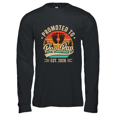 Promoted To Pap Pap Est 2026 Grandparents Baby Announcement Shirt & Hoodie | siriusteestore
