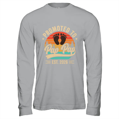 Promoted To Pap Pap Est 2026 Grandparents Baby Announcement Shirt & Hoodie | siriusteestore
