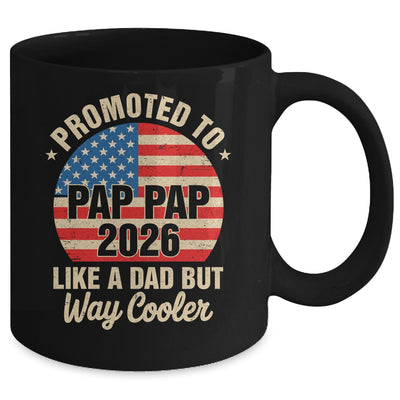 Promoted To Pap Pap Est 2026 Soon To Be New Grandad US Flag Mug | siriusteestore