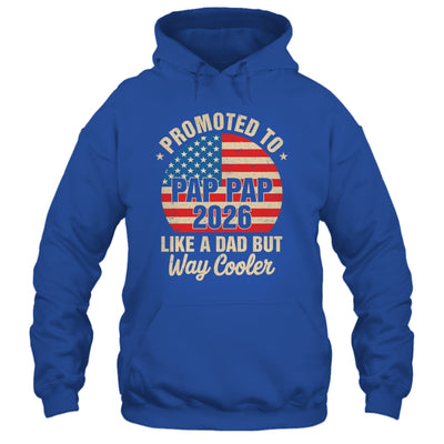 Promoted To Pap Pap Est 2026 Soon To Be New Grandad US Flag Shirt & Hoodie | siriusteestore