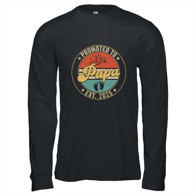 Promoted To Papa 2025 Pregnancy New First Papa Retro Shirt & Hoodie | siriusteestore