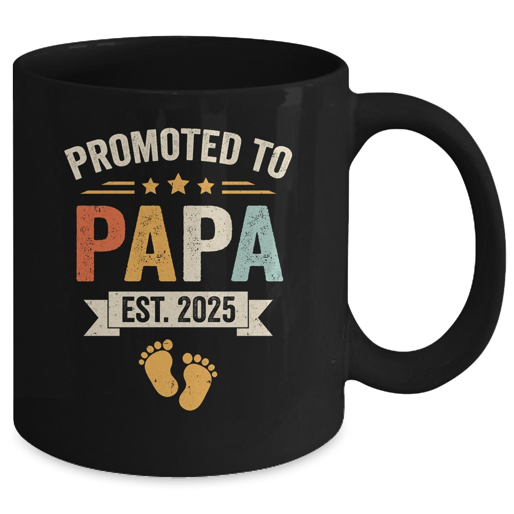 Promoted To Papa 2025 Retro Soon To Be Papa Est 2025 Mug | siriusteestore