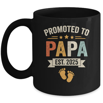 Promoted To Papa 2025 Retro Soon To Be Papa Est 2025 Mug | siriusteestore