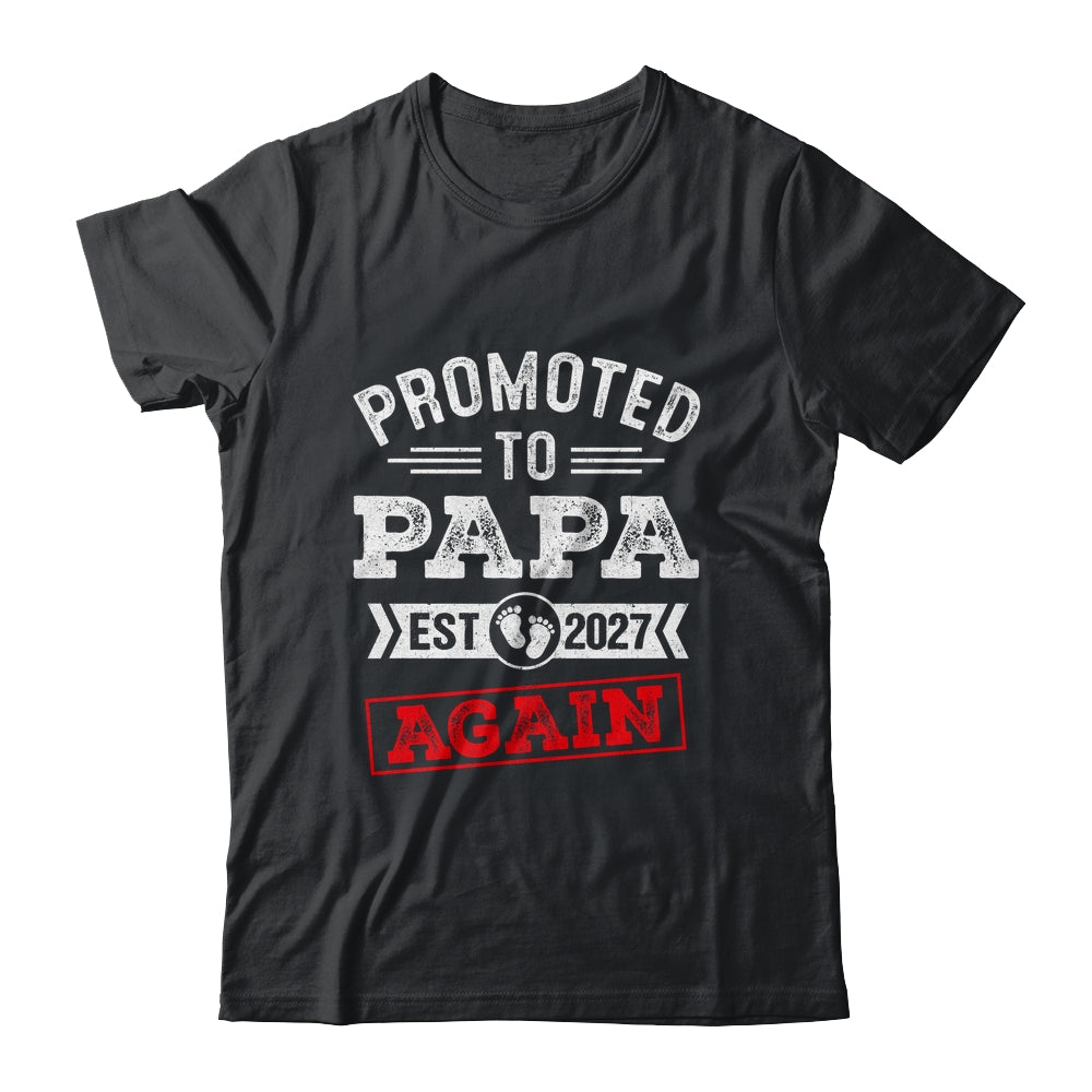 Promoted To Papa Again 2027 Pregnancy Announcement Shirt & Hoodie | siriusteestore