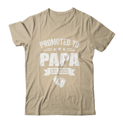 Promoted To Papa Est 2025 Fathers Day First Time New Papa Shirt & Hoodie | siriusteestore