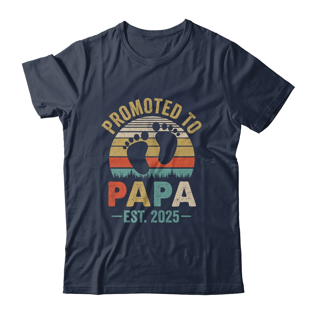 Promoted To Papa Est 2025 Fathers Day Vintage Shirt & Hoodie | siriusteestore