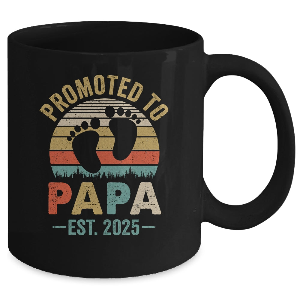 Promoted To Papa Est 2025 Fathers Day Vintage Mug | siriusteestore