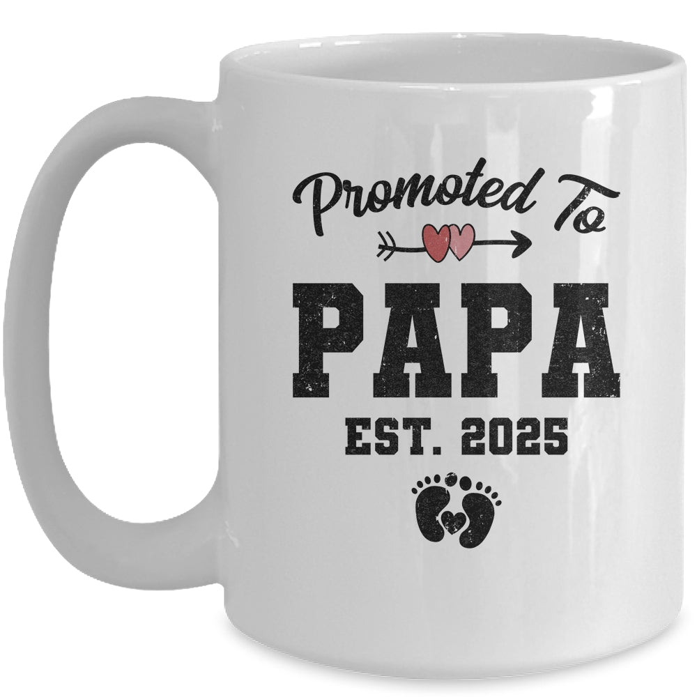 Promoted To Papa Est 2025 First Time Fathers Day Mug | siriusteestore