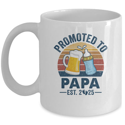 Promoted To Papa Est 2025 First Time Fathers Day Vintage Mug | siriusteestore