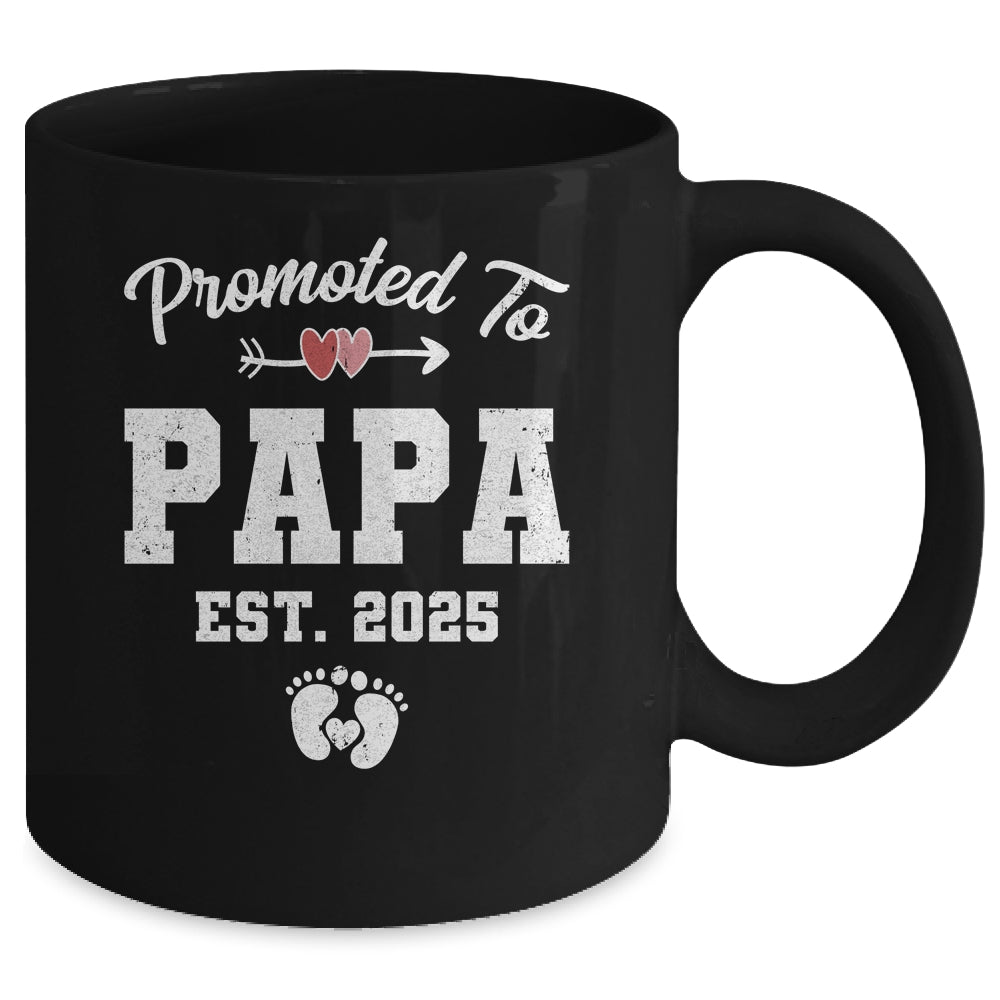 Promoted To Papa Est 2025 Funny First Time Fathers Day Mug | siriusteestore
