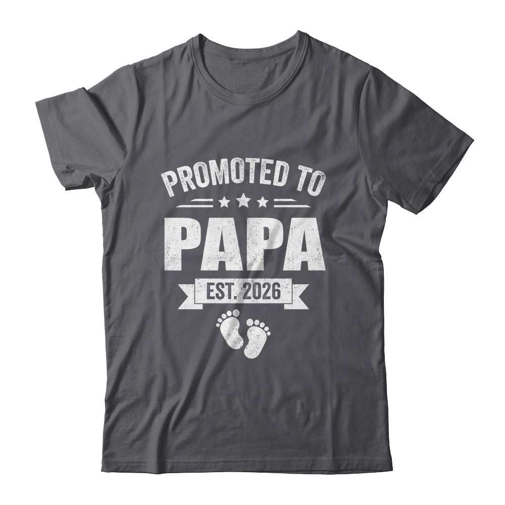 Promoted To Papa Est 2026 Fathers Day First Time New Papa Shirt & Hoodie | siriusteestore