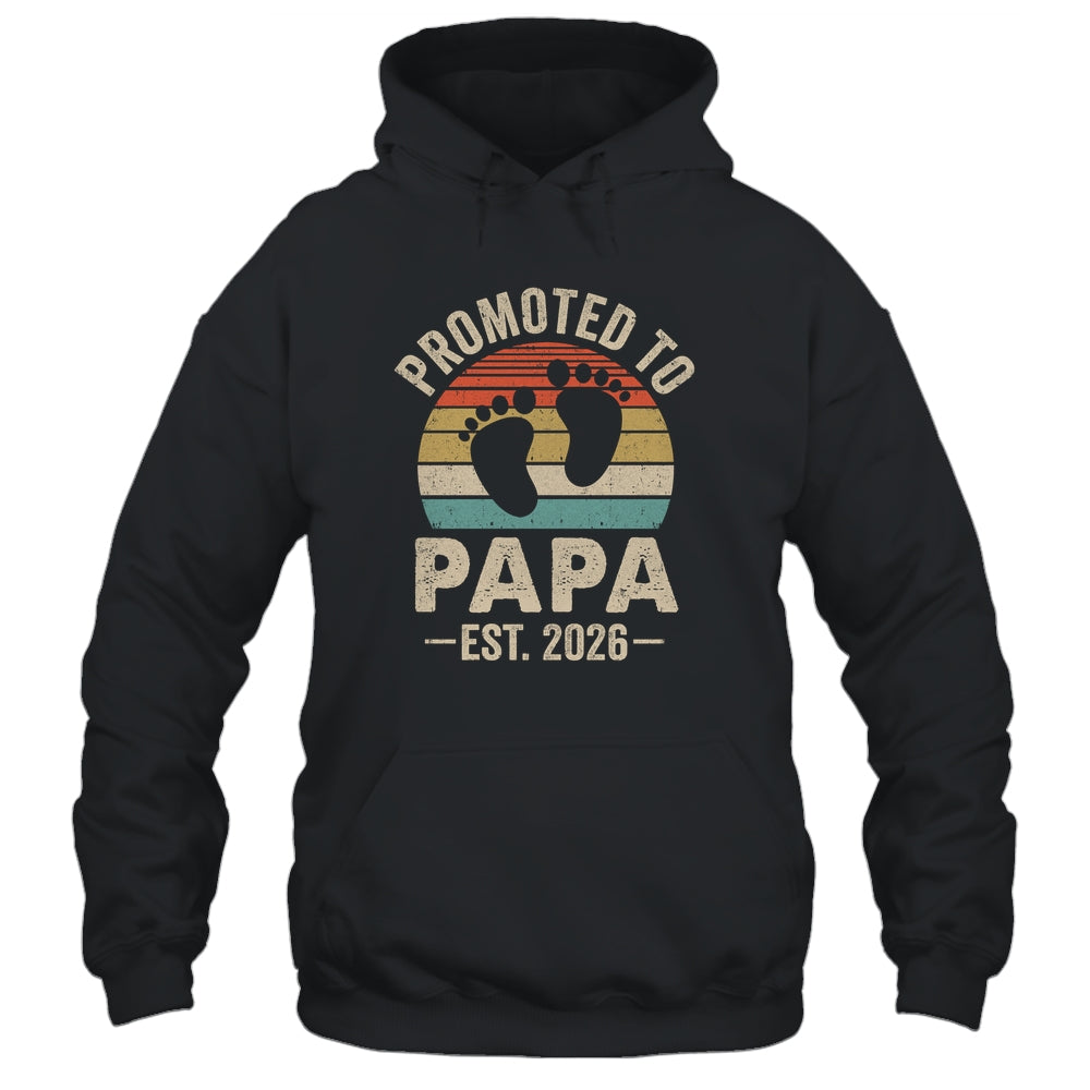 Promoted To Papa Est 2026 Fathers Day Vintage Shirt & Hoodie | siriusteestore
