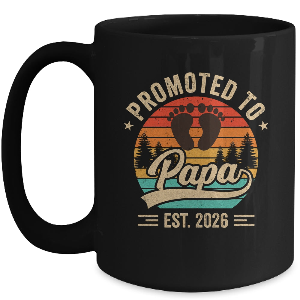 Promoted To Papa Est 2026 Grandparents Baby Announcement Mug | siriusteestore