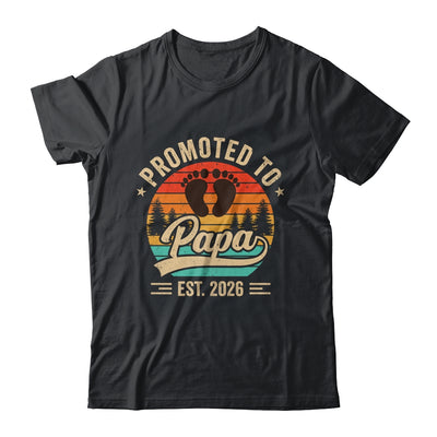 Promoted To Papa Est 2026 Grandparents Baby Announcement Shirt & Hoodie | siriusteestore