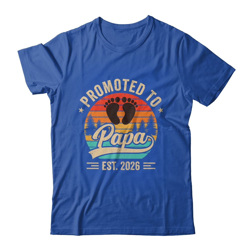 Promoted To Papa Est 2026 Grandparents Baby Announcement Shirt & Hoodie | siriusteestore
