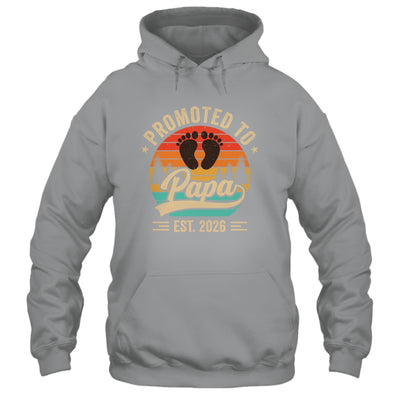 Promoted To Papa Est 2026 Grandparents Baby Announcement Shirt & Hoodie | siriusteestore